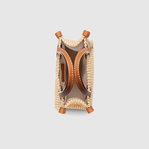 Gucci Brown Super Mini Straw-Effect Bag 'Natural Raffia Viscose NWT - Picture 3 of 6